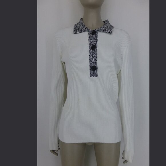 Proenza Schouler Ribbed Polo Sweater (Light spots in some parts of fabric) - Picture 3 of 14